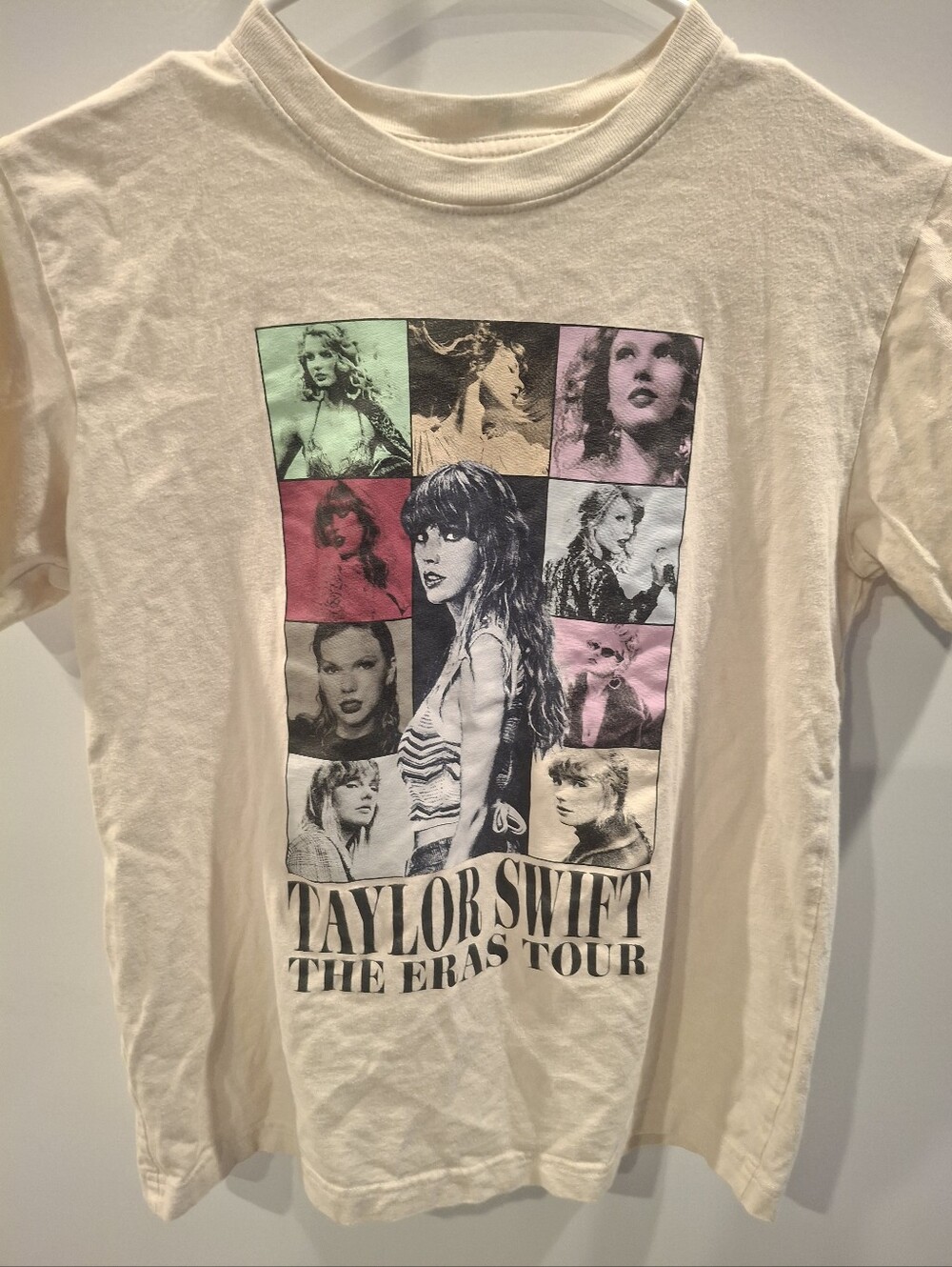 Taylor Swift Cream Graphic Tee with Multicolor Photo Panels